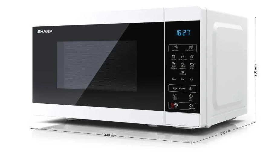 Sharp Aštrus | Mikrobangų krosnelė | YC-MS02E-W | Laisvai stovintis | 20 L | 800 W | Baltas