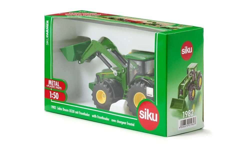 Traktorius John Deere su priekiniu krautuvu Siku Farmer S1982