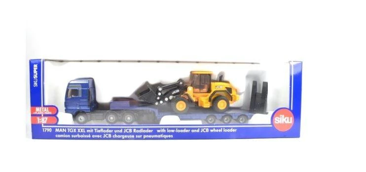 Žaislinis MAN TGX XXL sunkvežimis su JCB krautuvu Siku Super