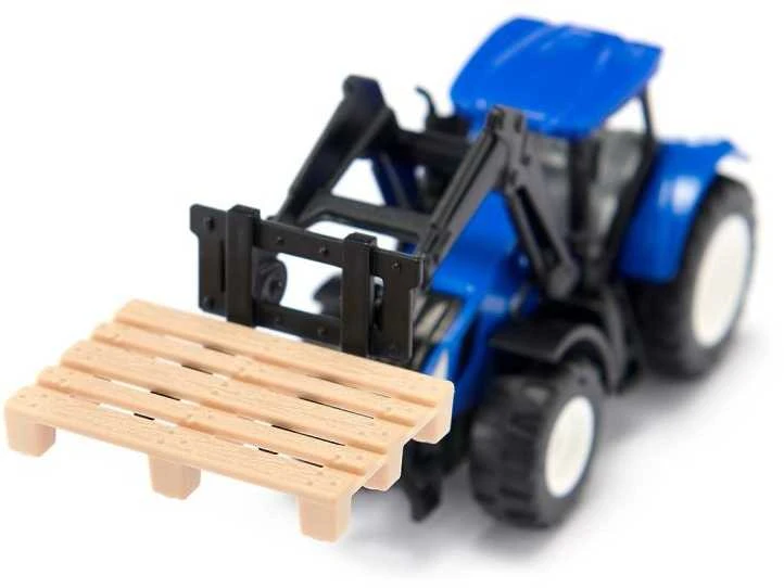 Siku Traktorius su šakėmis ir New Holland padėklais