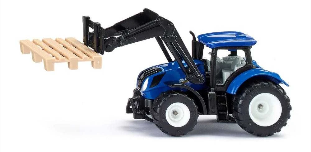 Siku Traktorius su šakėmis ir New Holland padėklais