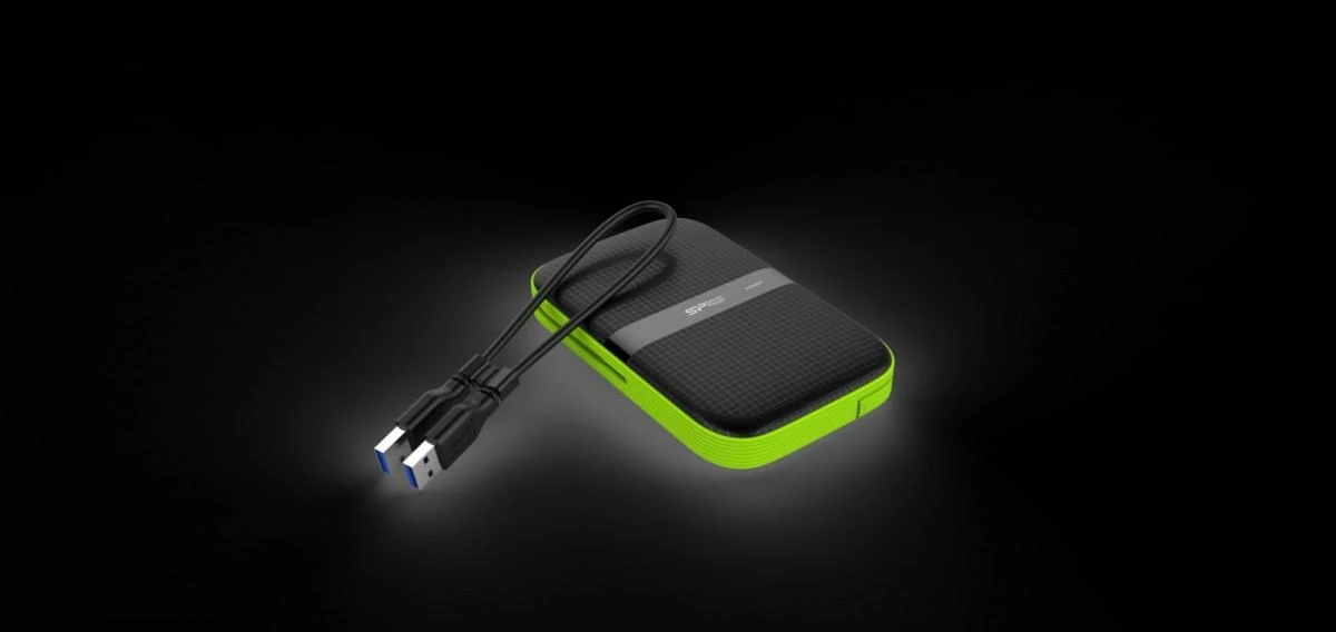 Kietasis diskas Silicon Power Armor A60 1TB 2.5 ", USB 3.1, Juodas/Žalias