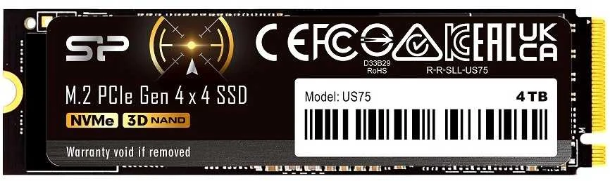 SILICON POWER COMPUTER & COMMUNICAT SILICON POWER SSD US75 4TB M.2 PCIe NVMe Gen4x4 NVMe 1.4 7000/6500MB/s