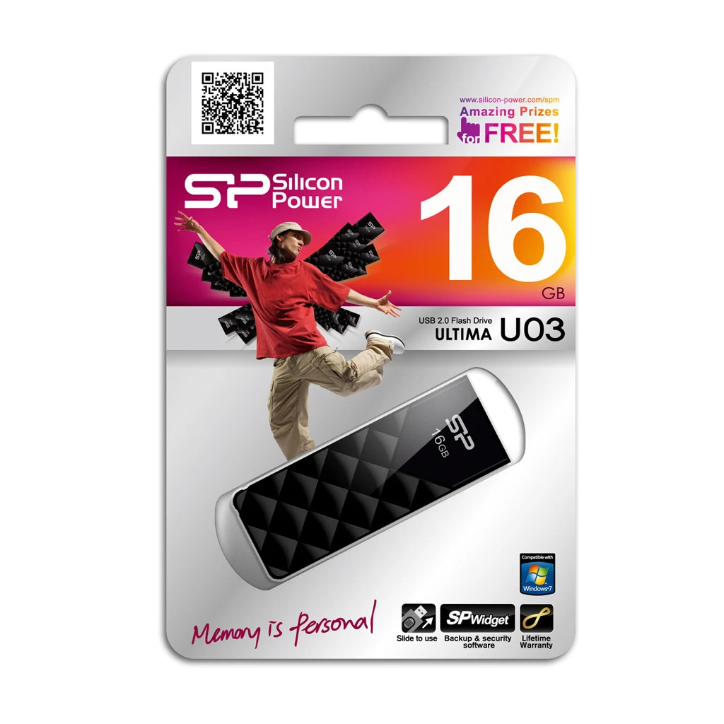 Silicon Power | Ultima U03 | 16 GB | USB Type-A | Juodas