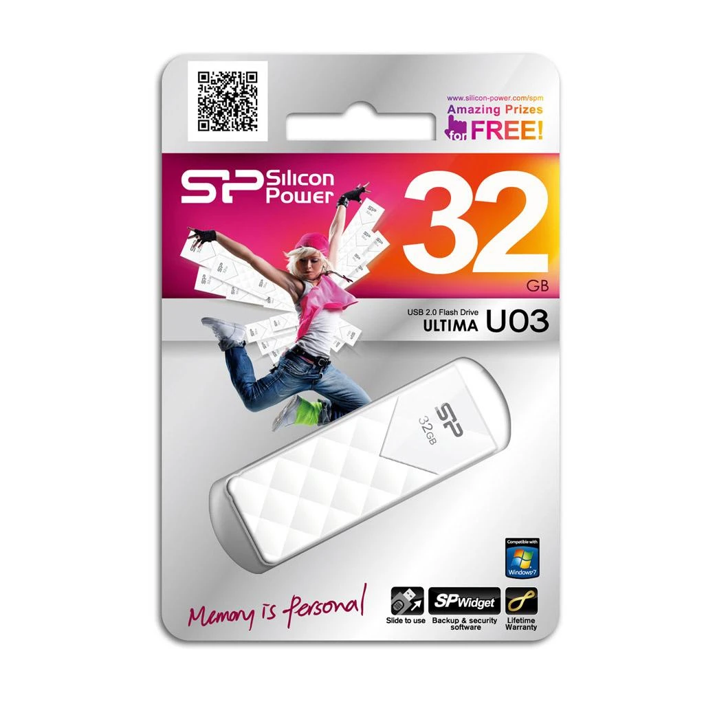 „Silicon Power“ | „Ultima U03“ | 32 GB | USB A tipo | Baltas