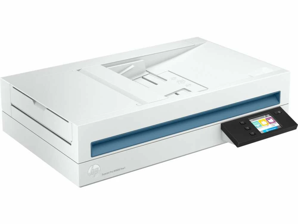 Skeneris Hewlett Packard (HP) „HP ScanJet Pro N4600 fnw1“ skaitytuvas – A4 spalvotas 600 dpi, plokščias nuskaitymas, automatinis dokumentų tiektuvas, automatinis dvipusis, OCR / nuskaitymas į tekstą, 40 ppm, 10 000 puslapių per dieną