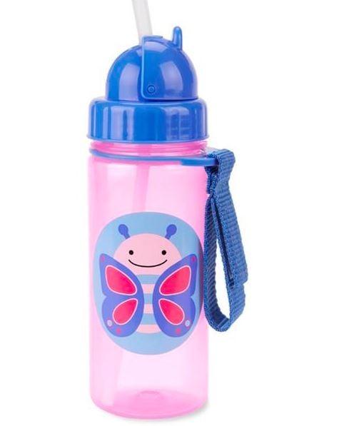 Gertuvė Skip Hop ZOO gertuvė su šiaudeliu - 384.5 ml - Drugelis