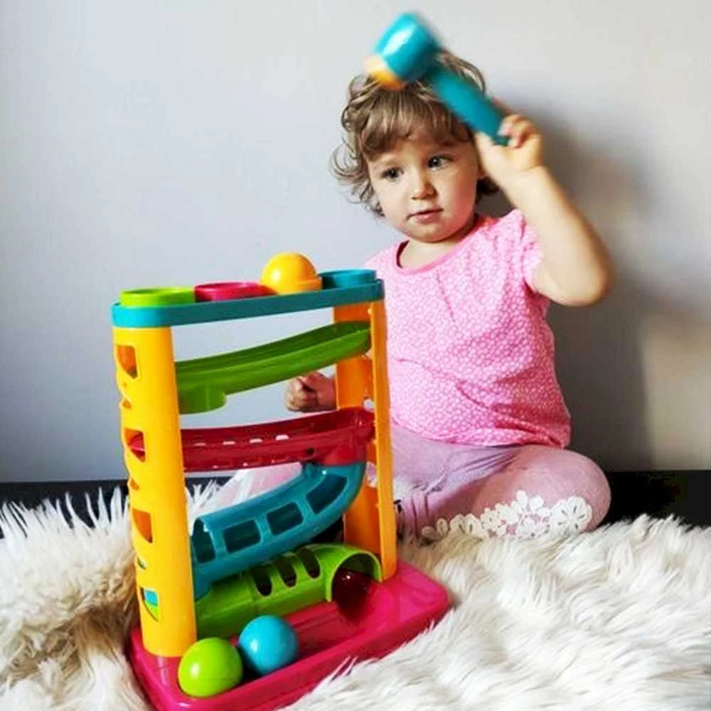 Smily Play Slidinėjimas kamuoliukams ir plaktukui