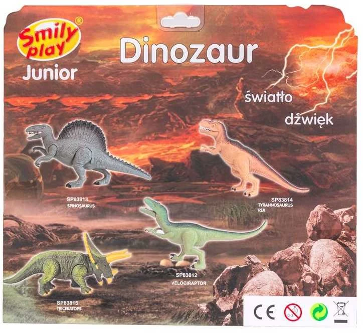 *SMILY DINOSAUR ST. garsas, 25 cm, tiranozauras