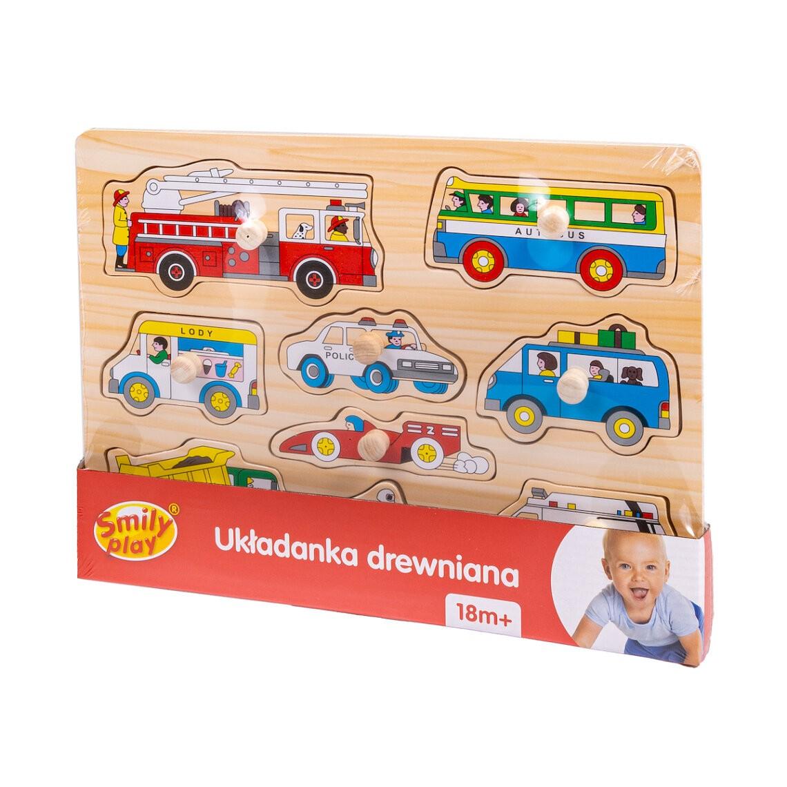 SMILY PLAY SPW83612 Medinės dėlionės transporto priemonės