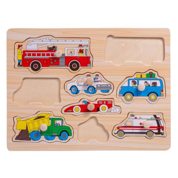SMILY PLAY SPW83612 Medinės dėlionės transporto priemonės