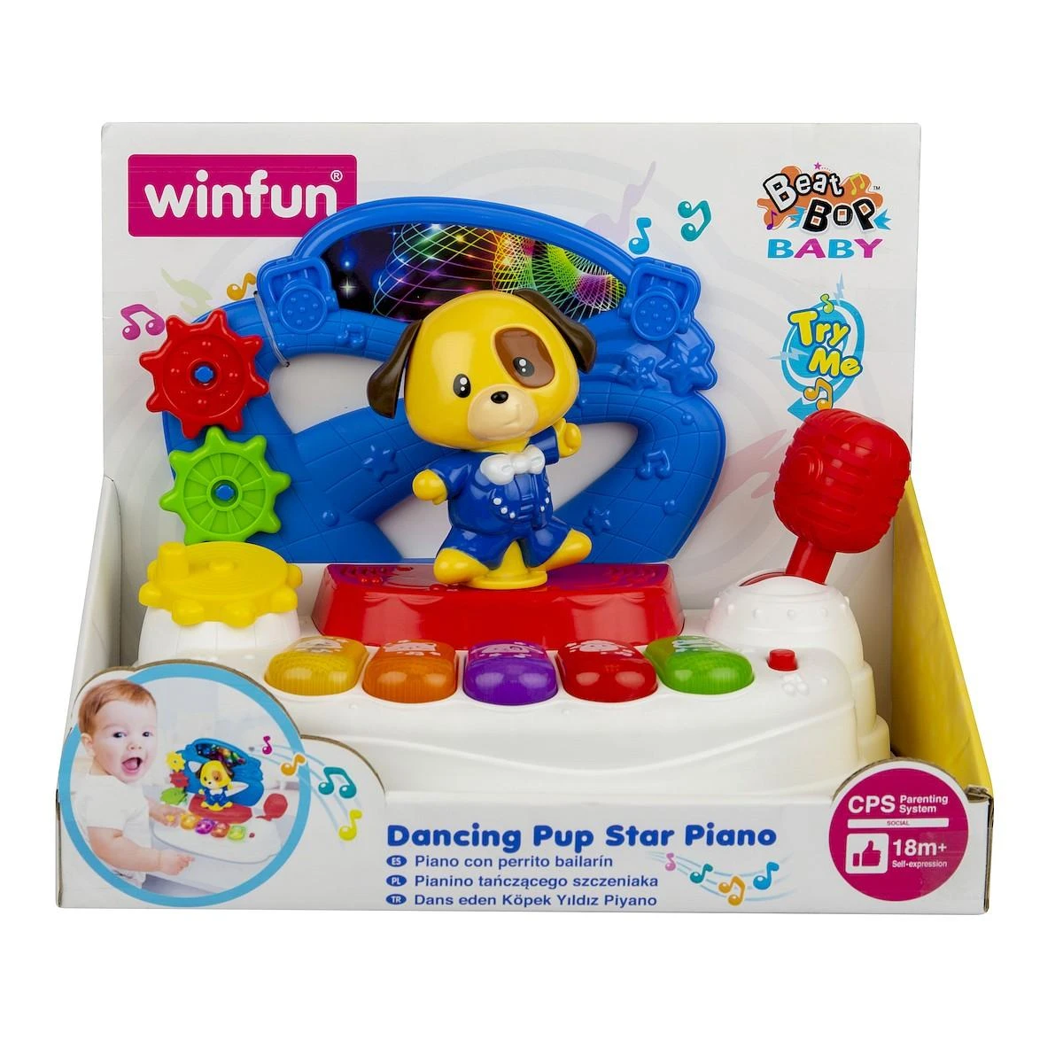 Smily Winfun muzikinis pianinas su šokančiu šuniuku