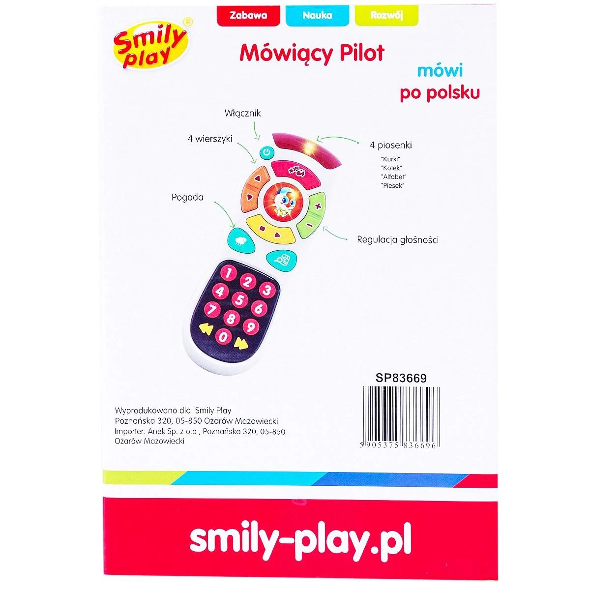 Smily Televizoriaus pultelis su muzika ir šviesa