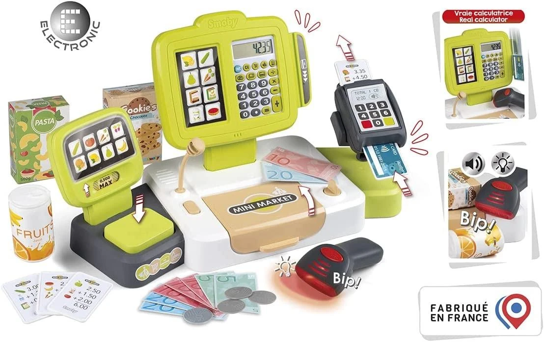 SMOBY Kasa Sklepowa Elektroninė su Skaneriu ir Vaga