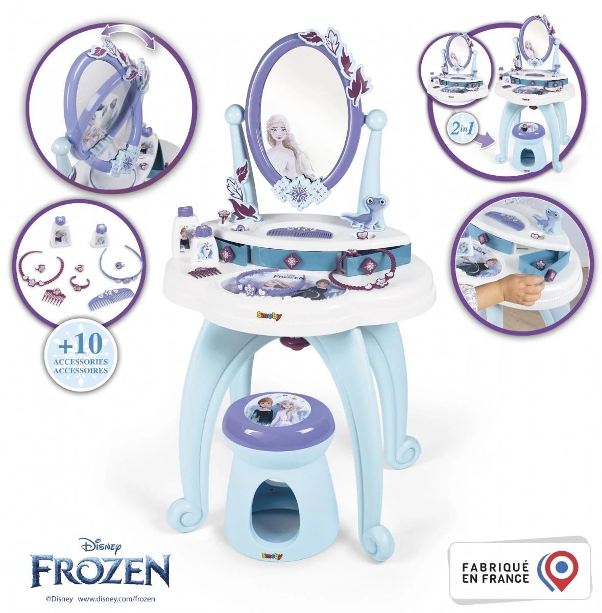 Smoby Frozen kosmetinis staliukas 2in1