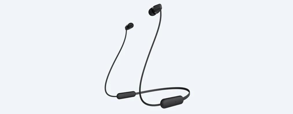 Belaidės į ausį įdedamos ausinės Sony WI-C200B, juodos