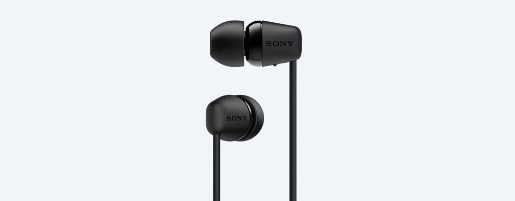 Belaidės į ausį įdedamos ausinės Sony WI-C200B, juodos