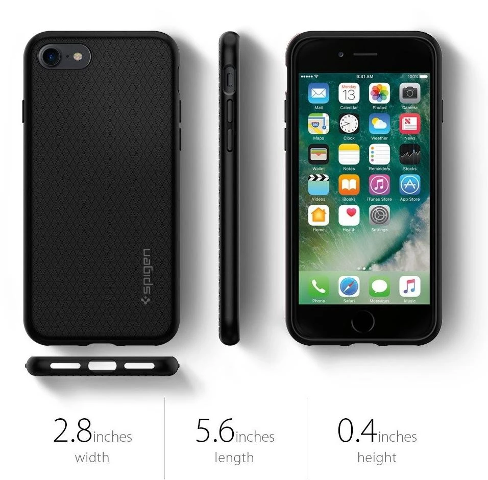 Dėklas Spigen LIQUID AIR Apple iPhone 7 / 8 / SE 2020 / 2022 Juodas