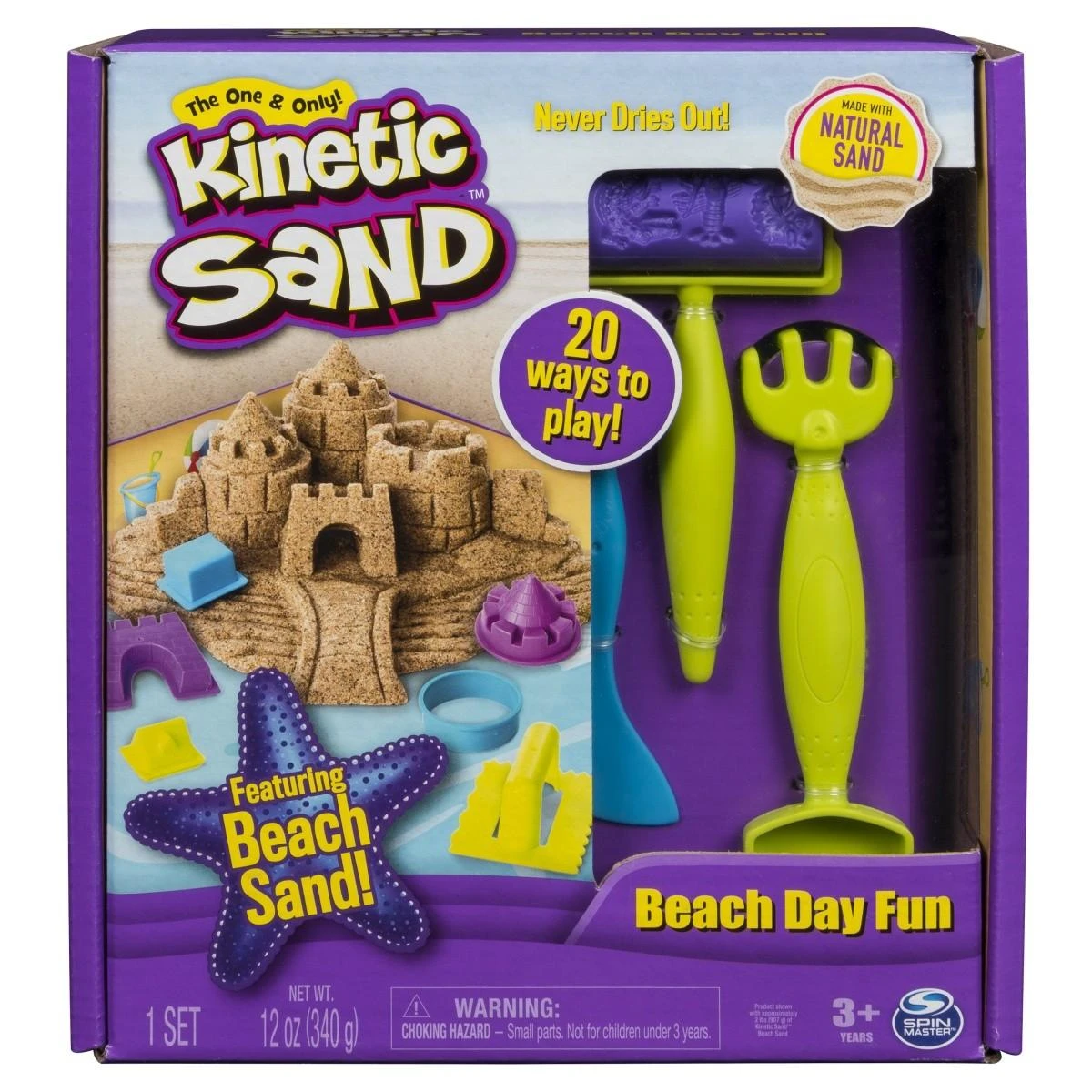 Spin Master KINETINIS SMĖLIO PAPLŪDŽIO UŽTRAUKTAS DIENA PAPLŪDIMO PRIEDUOSE 570 G