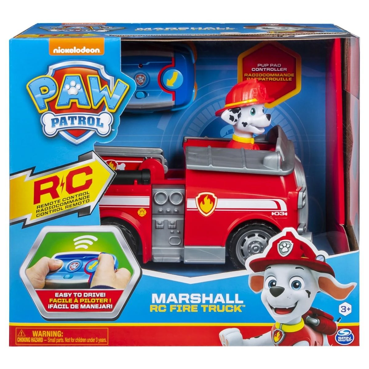 Spin Master Spin Master Paw Patrol nuotoliniu būdu valdomas gaisrinis automobilis Marshall + universalus nuotolinio valdymo pultas