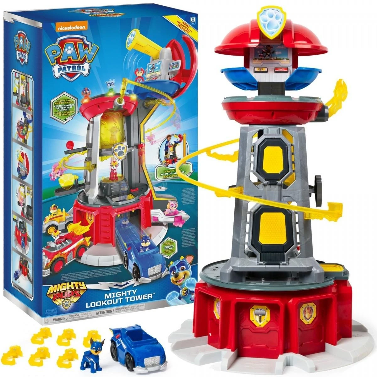 Šunyčių patrulių apžvalgos bokštas Spin Master PAW PATROL + transporto priemonė su Čeiso figūrėle