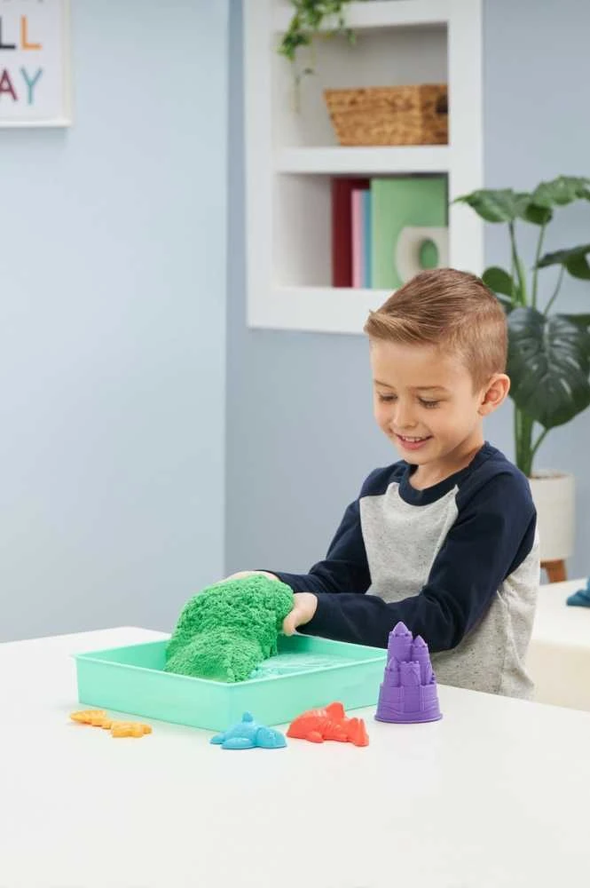 Spin Master Kinetic Sand Kinetinis smėlis – smėlio dėžės rinkinys – žalias (6067479)