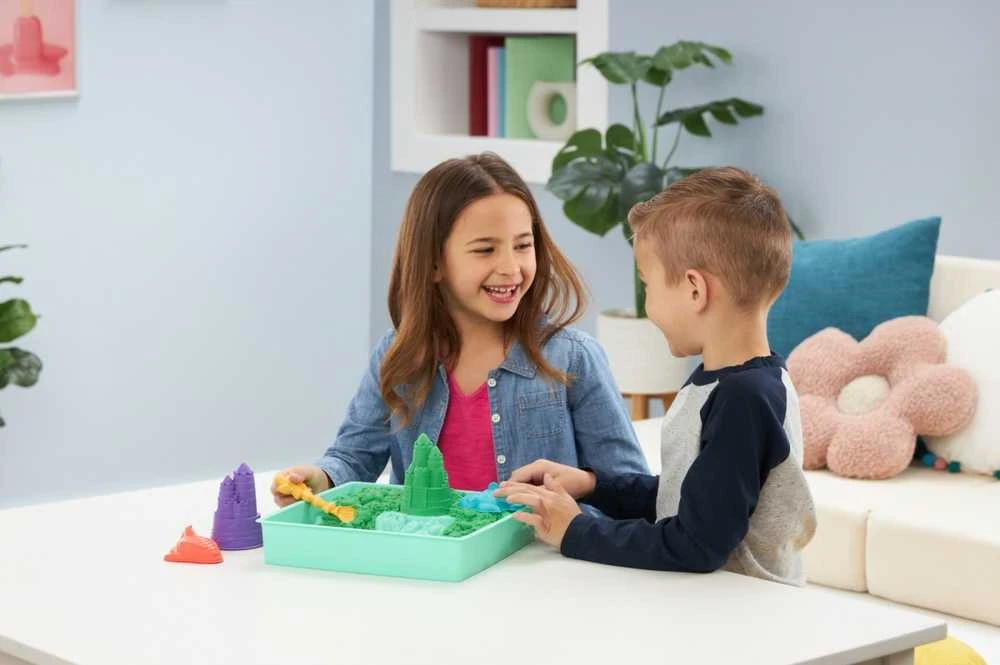 Spin Master Kinetic Sand Kinetinis smėlis – smėlio dėžės rinkinys – žalias (6067479)