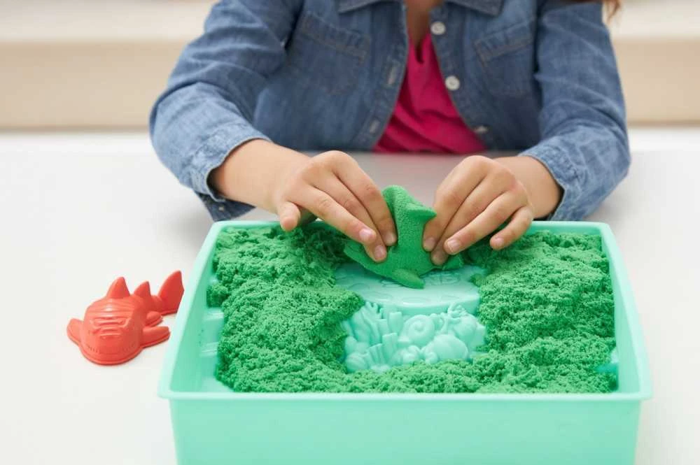 Spin Master Kinetic Sand Kinetinis smėlis – smėlio dėžės rinkinys – žalias (6067479)
