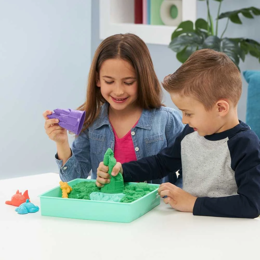 Spin Master Kinetic Sand Kinetinis smėlis – smėlio dėžės rinkinys – žalias (6067479)