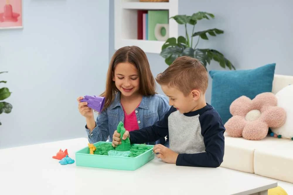Spin Master Kinetic Sand Kinetinis smėlis – smėlio dėžės rinkinys – žalias (6067479)