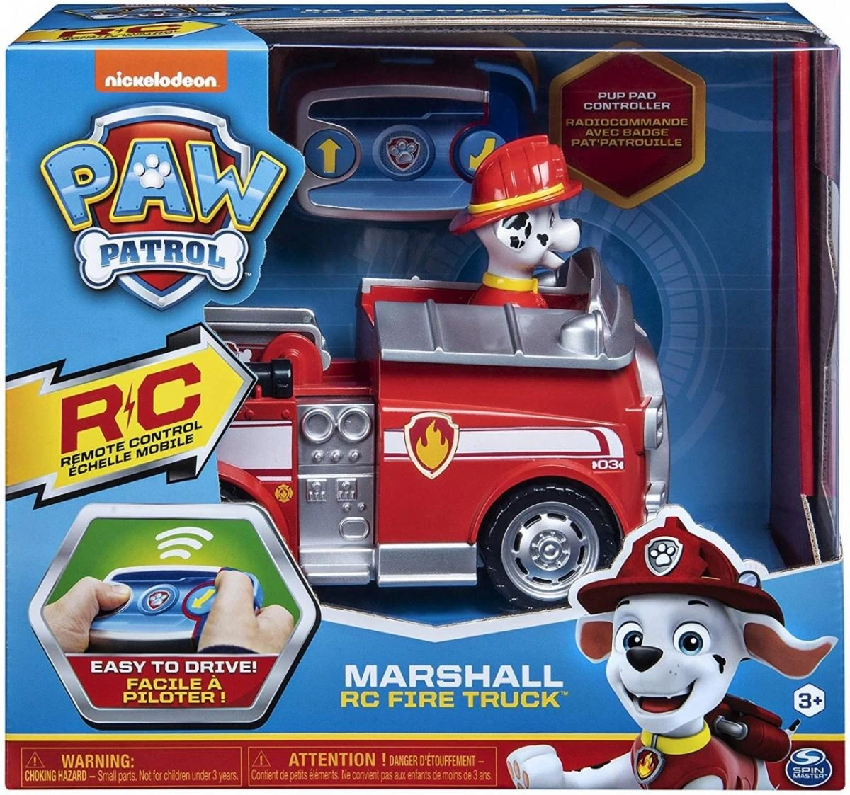 Spin Master Spin Master Paw Patrol nuotoliniu būdu valdomas gaisrinis automobilis Marshall + universalus nuotolinio valdymo pultas