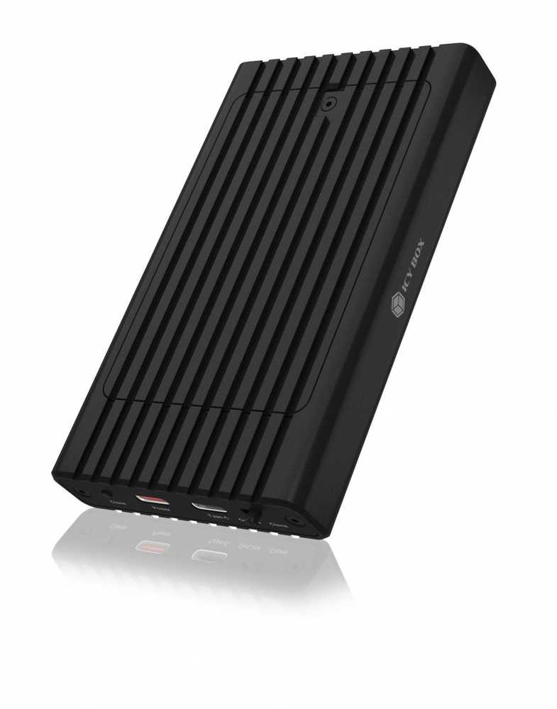ICY BOX IB-2817MCL-C31 Externes USB-C 3.2 Gehuse fr 2x M.2 NVMe SSD mit Klonfunktion