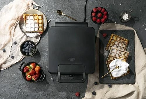 Adler | Vaflinė | AD 3049 | 1200 W | Number of pastry 4 | Belgium | Juodas
