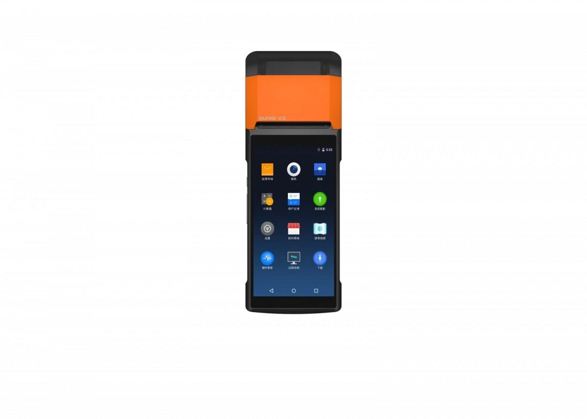 Sunmi V2s terminalas su Android meniu