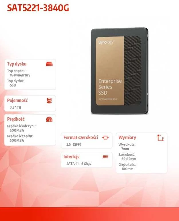 SYNOLOGY SAT5221-3840G SSD 3840GB 2.5"