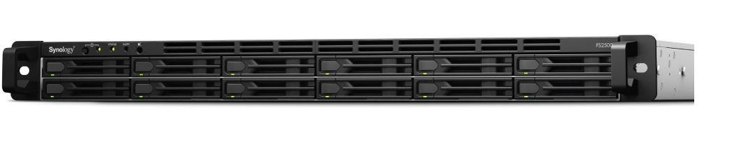 Serveris Synology Serwer NAS FS2500 12xHDD AMD Ryzen V1780B 8GB DDR4 2x1GbE 2x10GbE 2xUSB3.2.1 PCI-E 1U