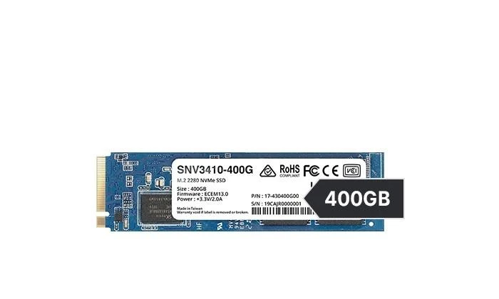 SYNOLOGY SNV3410 400GB M.2 NVMe SSD PCIe 3.0 x4 3000MB/s skaitymas 750MB/s rašymas