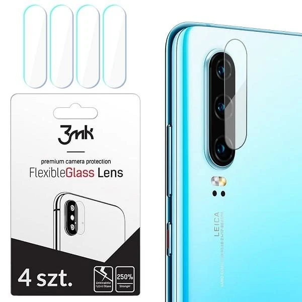 3MK apsauginiai lęšiai Apple iPhone Xs Hybrid Glass kameros objektyvams, 4 vnt.