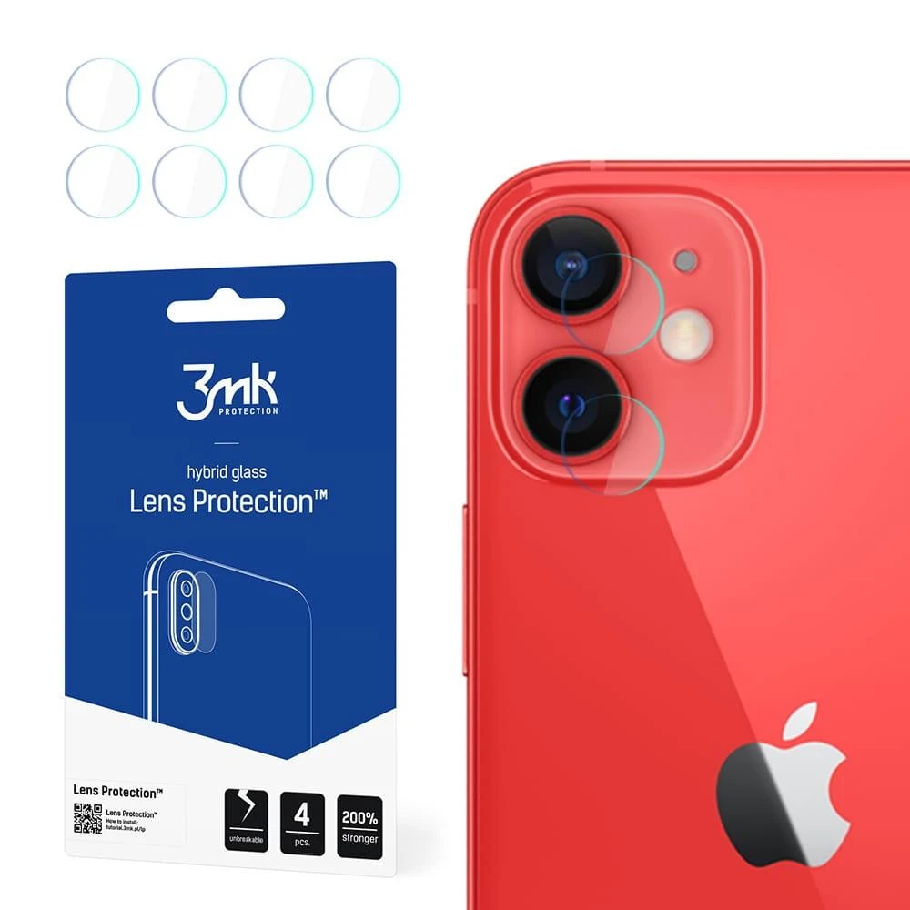 LCD apsauginė plėvelė kamerai 3MK Flexible Glass Lens Apple iPhone 12 Mini