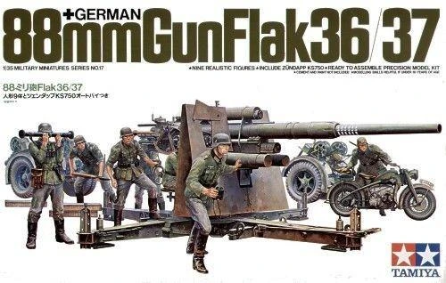 Tamiya - German 88mm Gun FlaK 36/37, 1/35, 35017