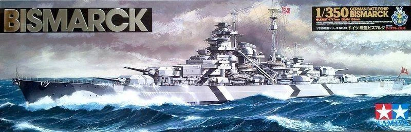 Tamiya Bismarck vokiečių mūšinis laivas 1/350 plastikinis rinkinys 78013