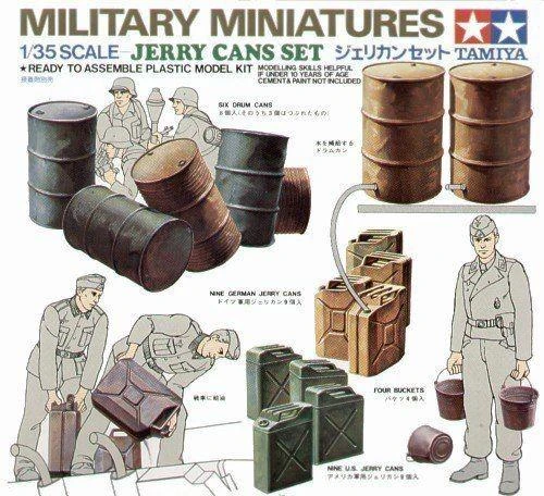 Tamiya Military Miniatures 1/35 Jerry Can kanistrų rinkinys 35026