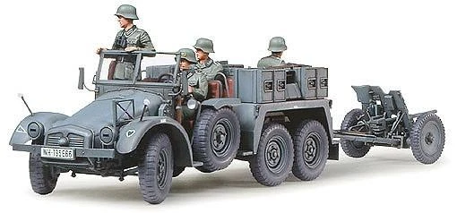 Tamiya Krupp Protze Kfz.69 su 3,7 cm PaK vilkikas, 1/35 plastikinis rinkinys
