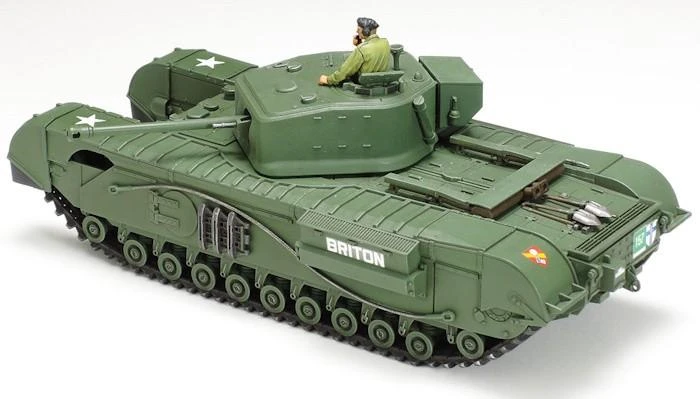 Tamiya Churchill Mk.VII Crocodile britų tankas 1/48 surinkimo rinkinys