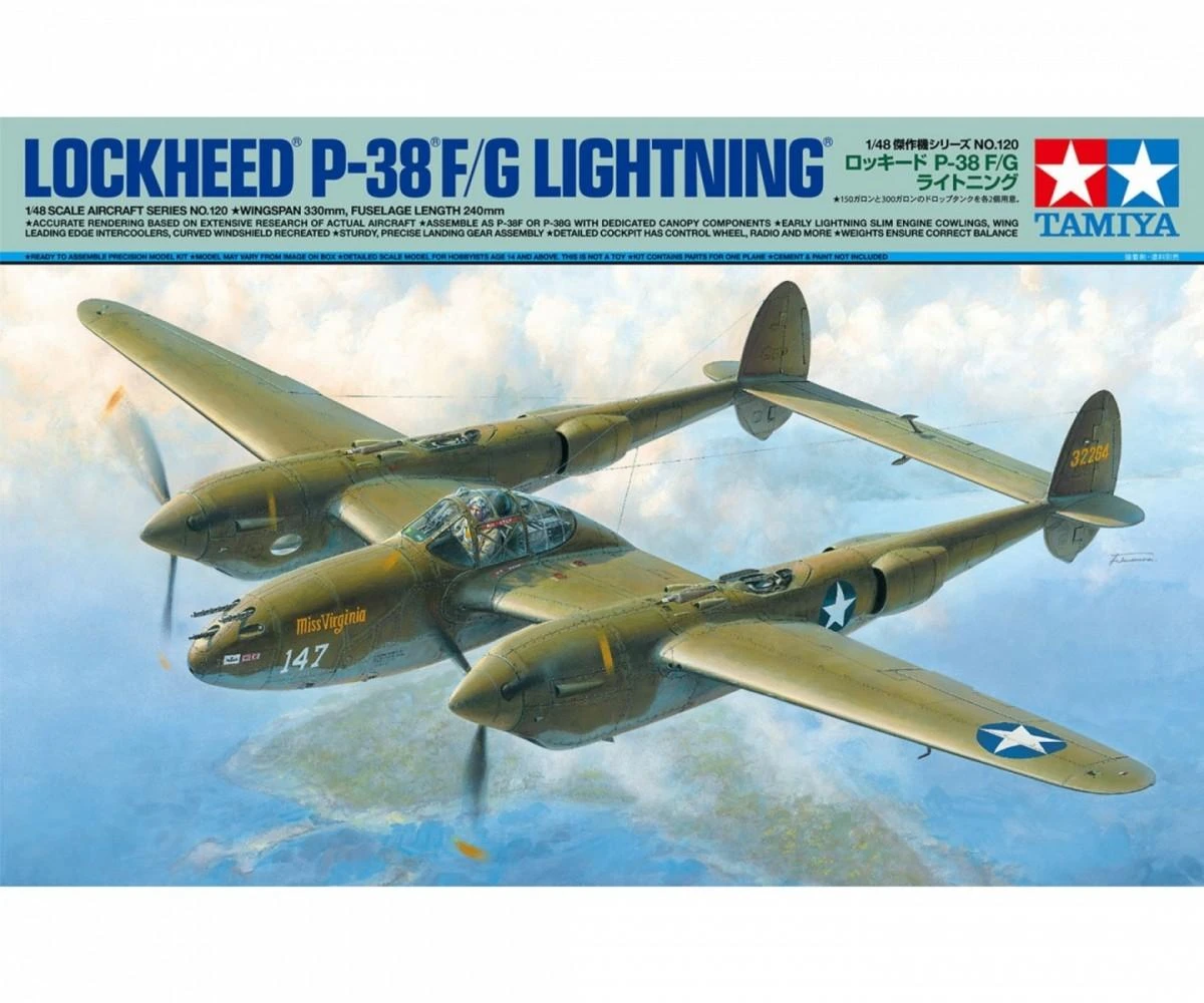 Tamiya – Lockheed P-38 F/G Lightning, 1/48, 61120