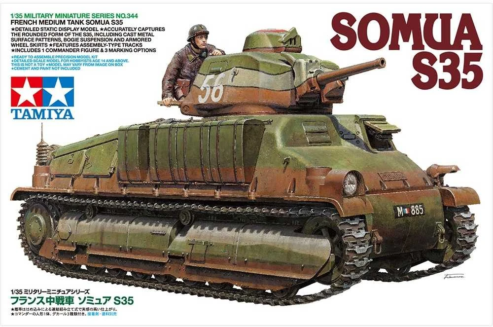 Tamiya – prancūziškas vidutinis bakas SOMUA S35, 1/35, 35344
