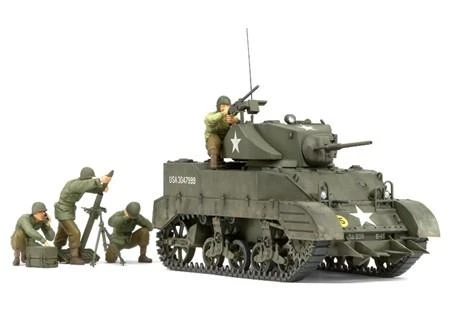 Tamiya M5A1 amerikiečių lengvasis tankas 1/35 plastikinis modelis 35313