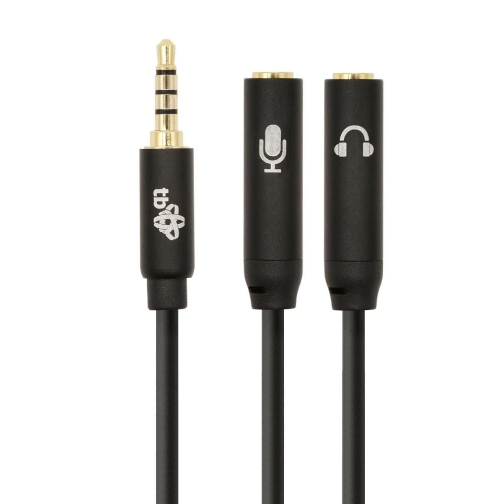 TB 3.5mm garso skirstytuvas su mikrofono ir ausinių piktogramomis