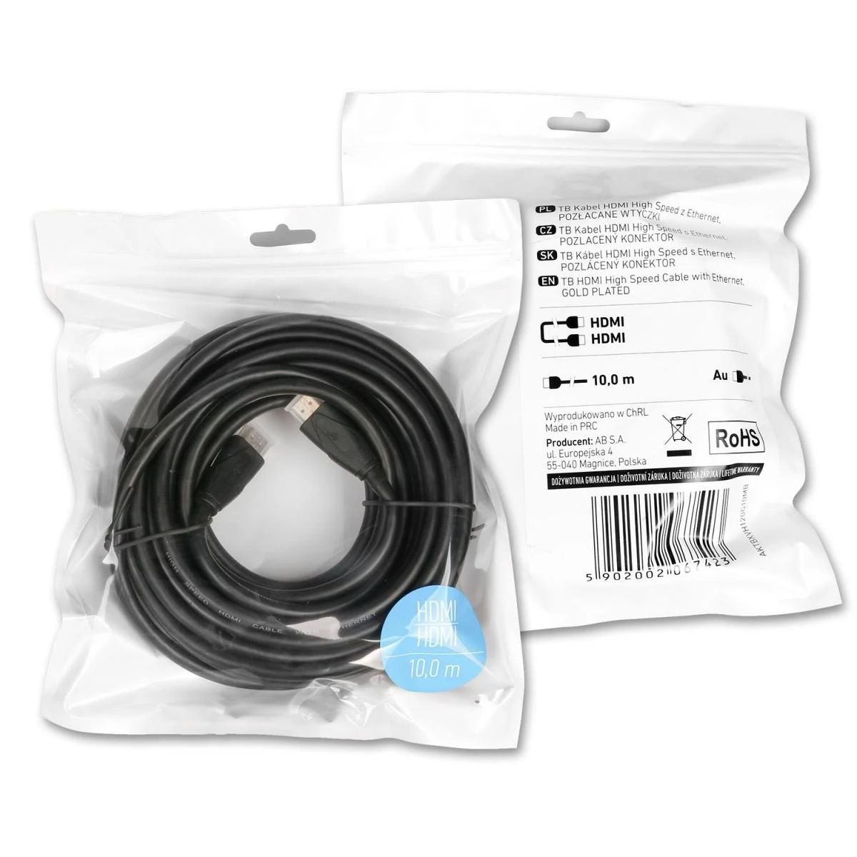 10 metrų ilgio Tb Print HDMI laidas pakuotėje