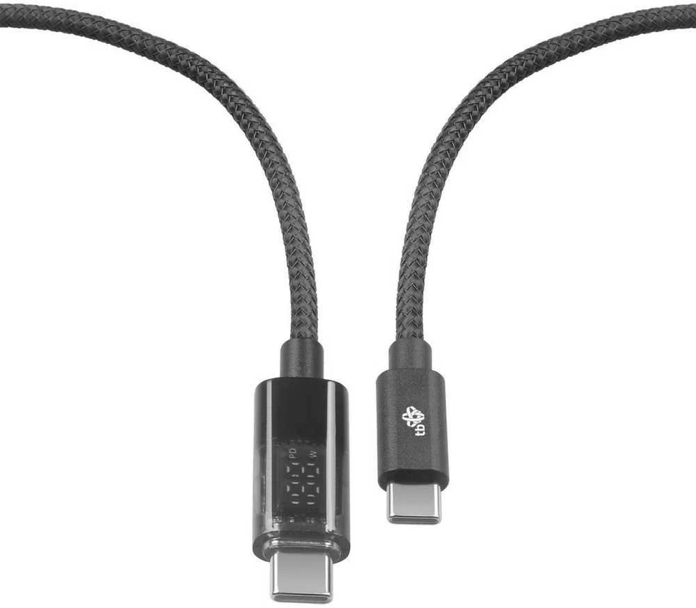 TB Kabelis USB C - USB C 1m su LED įkrovimo galios indikatoriumi (100 W)